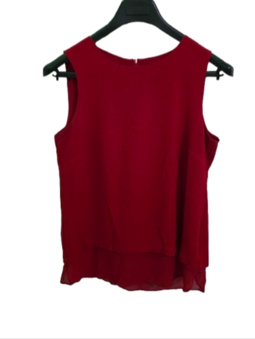 Rose & Olive Red Layered Sleeveless Blouse